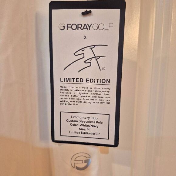 Foray Golf Women's White & Navy Nylon/Spandex Core Sleeveless Polo Shirt NEW - Picture 14 of 14